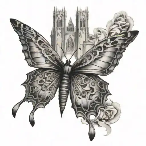 Gothic Architecture Butterfly