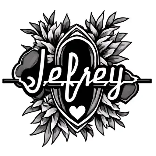 Ekg Line Tattoo Incorporating The Name Jeffrey And A Small Heart As Part Of The Ekg Line