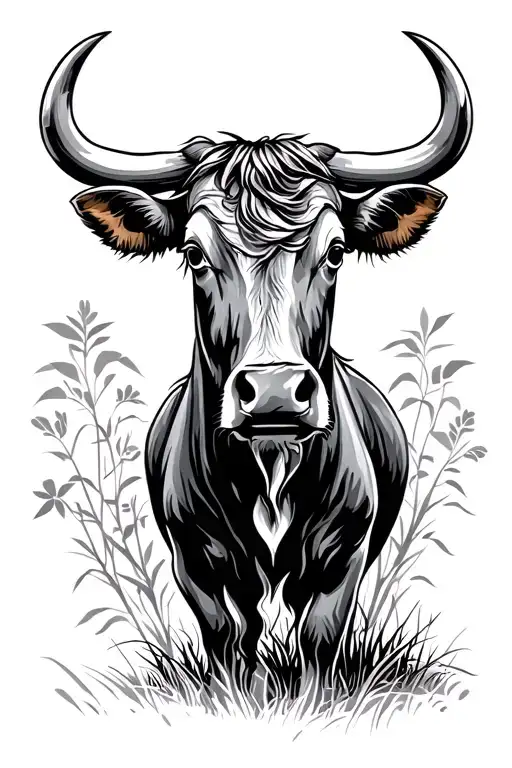 Pasture And Brand Logo Incorporated Into The Design