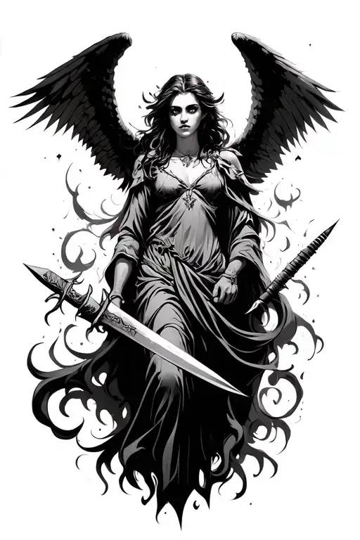 Angel Stabbing Demon Slayer Surrounded