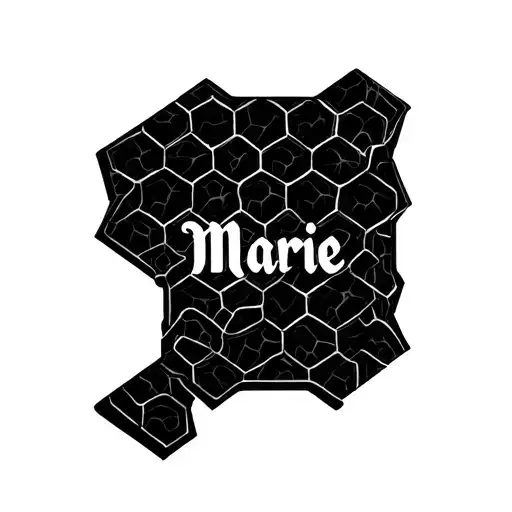 Honeycomb Hexagon Pattern With Marie Text In The Front