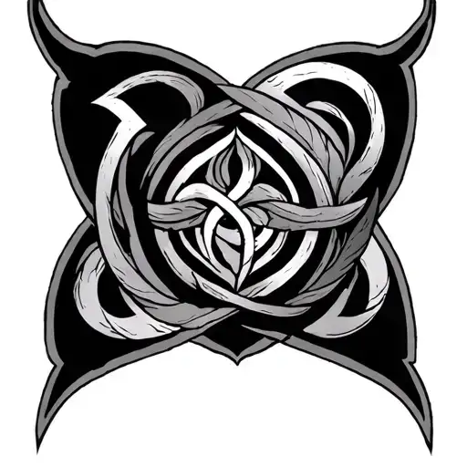 Nordic Runes Blackwork Tattoo Featuring