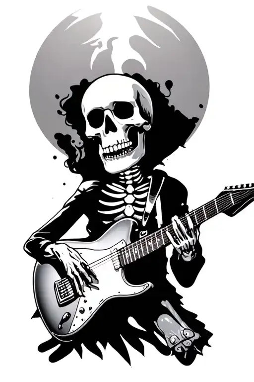 Skeleton Playing Guitar