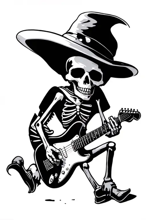 Skeleton Playing Guitar Funny