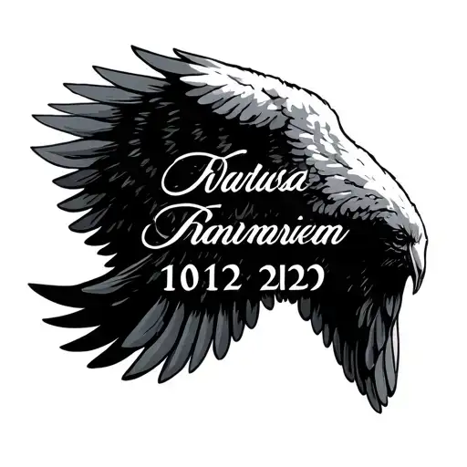 Name And Date Around Wings