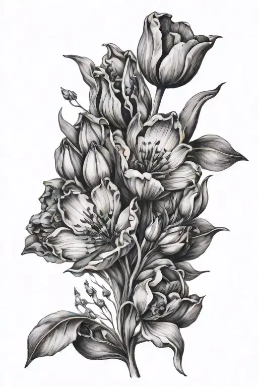Tulips Forget Me Nots Purple Ri Depois