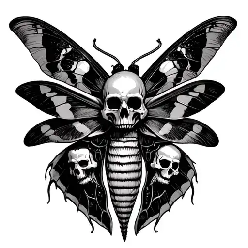 Demons Skulls On A Death Moth