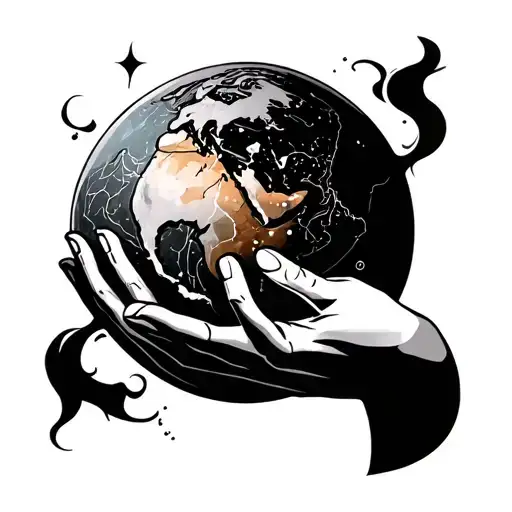 Entity Holding The World Tattoo Design