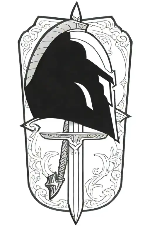 Drawing Of A Spartan Sword