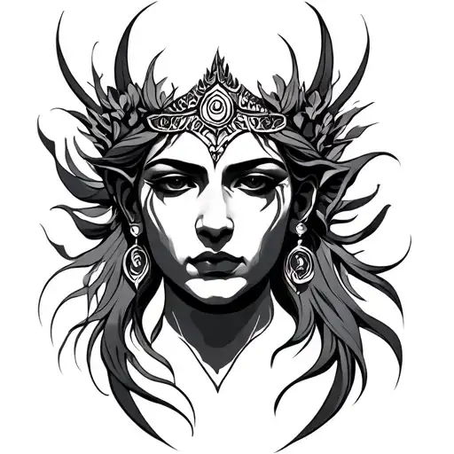 Demi God Face Outline