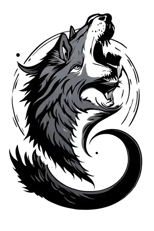 Semicolon Wolf Howling At The Moon