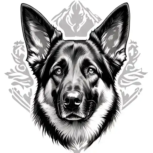 German Shepherd Dog Outline