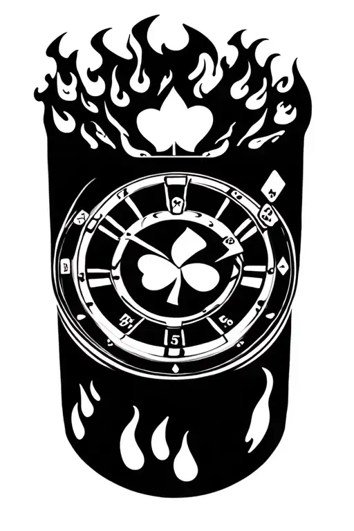 Royal Flush Dice Roulette Wheel Flames