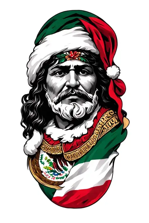 Mexican Flag Santa
