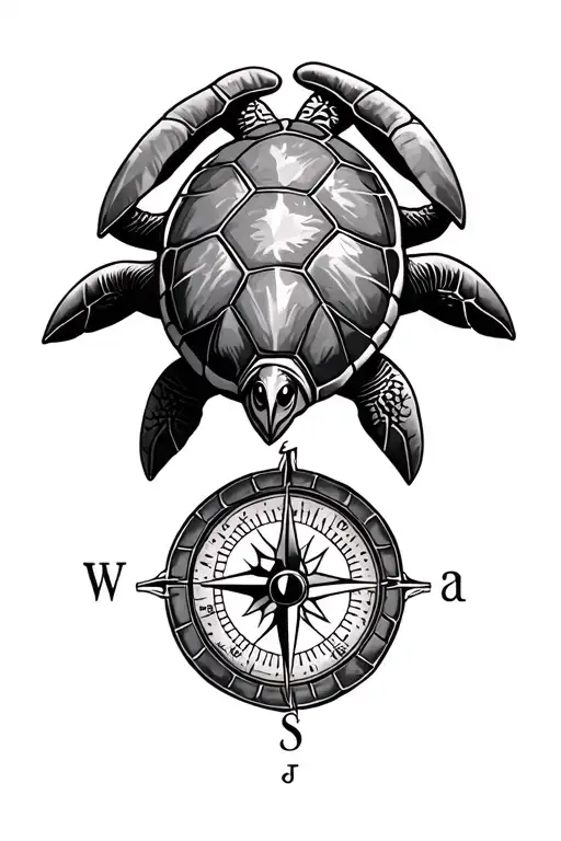 Loggerhead Turtle Compass