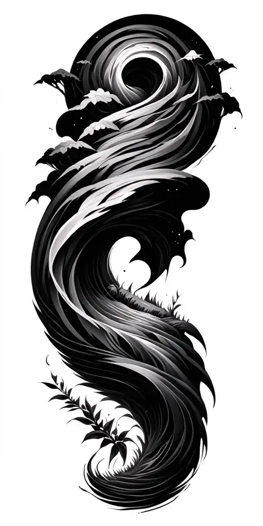 Winding River Nature Distorted