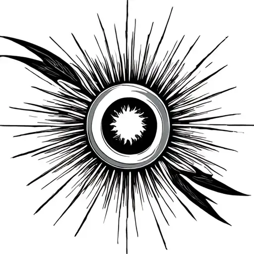 Sun Rays Tattoo Fine Line