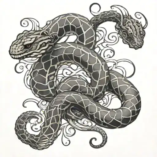 Centipede And Snake Intertwined Vines