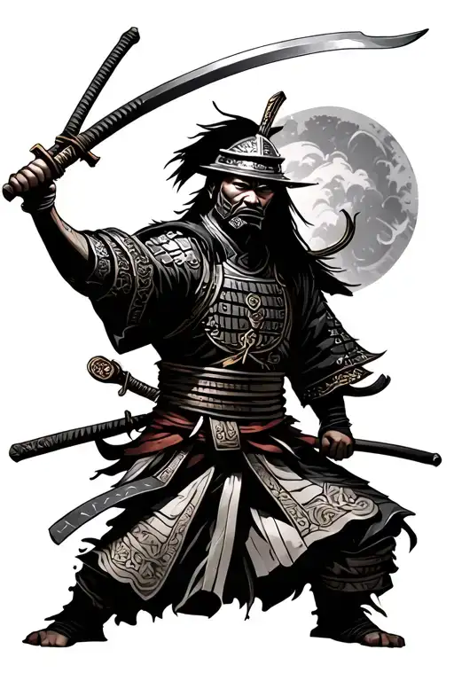 Samurai Warrior Wielding A Sword