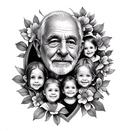 A Collective Tattoo For Grandchildren In Honor Of Their Deceased Grandfather
