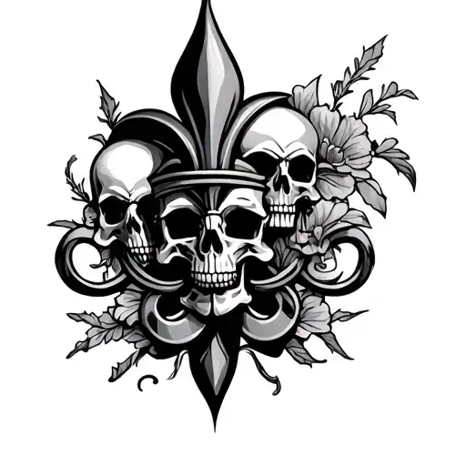 Fleur De Lis And Skulls
