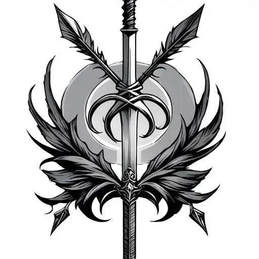 Rapier Spear Arrow Tattoo Design