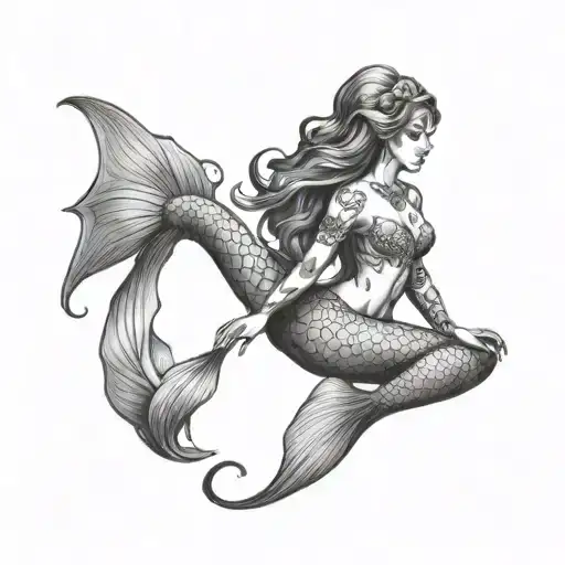 Yoga Mermaid Sitting