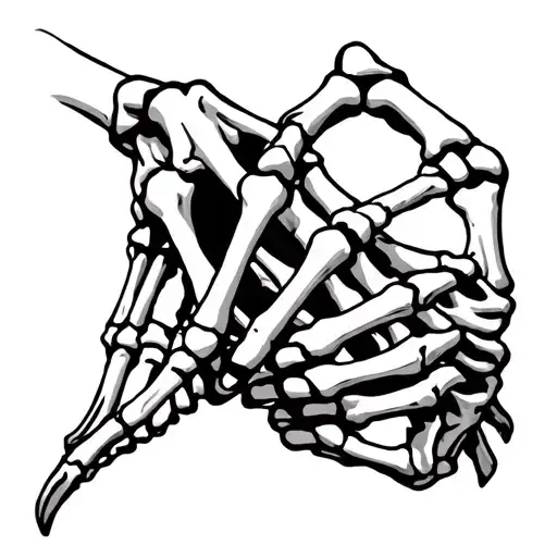 3 Skeleton Hands Holding