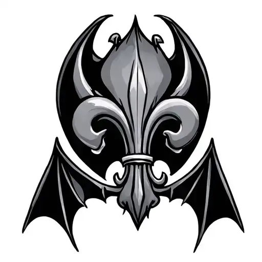 Bat With Fleur De Lis