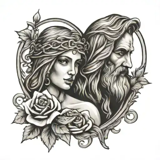 Love Forever Jesus Christ Husband And Wife Character