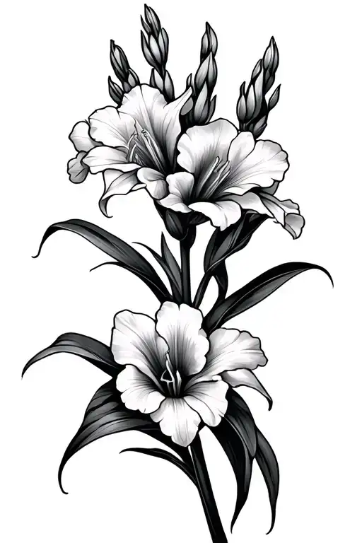 Gladiolus Flower Intertwined