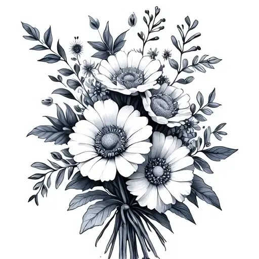 December And July Birth Flower Bouquet