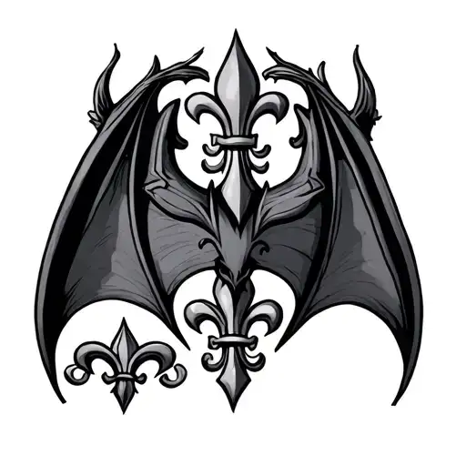 Bat With Fleur De Lis