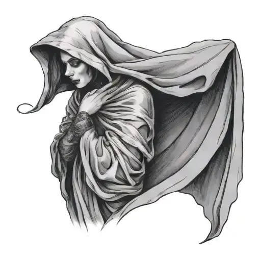 Cloaked Woman Posing