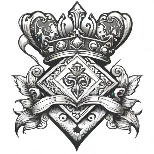 Diamond Poker And Crown Surrounded