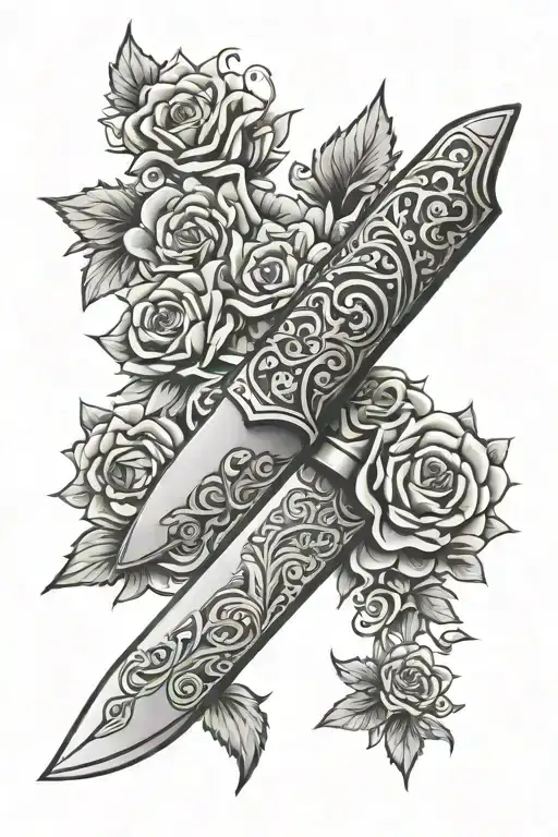 Patchwork Tattoo Knife Wit