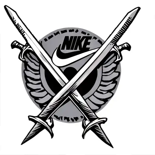 Nike Swoosh With 2 Swords Crossing