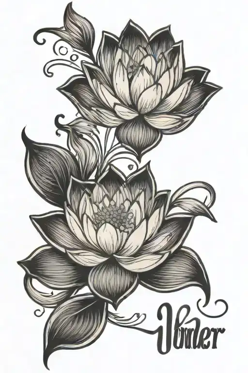 A Lotus Flower With The Word Wonder Next To It