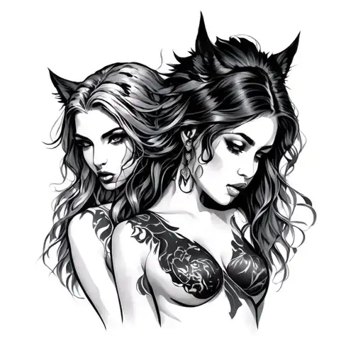 Wolver And Woman Sexy Woman Body