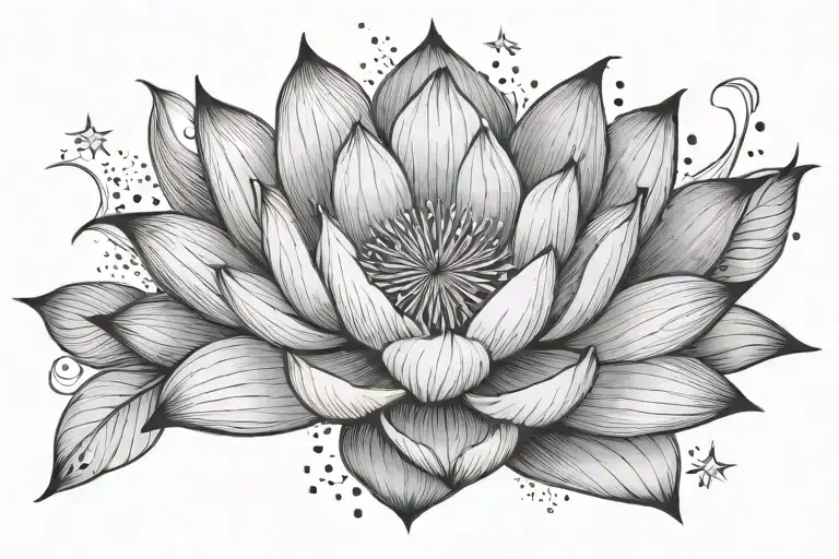 Lotus Flower With Stars