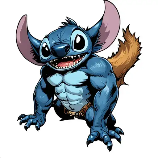 Disney Stitch With Wolverine And Jurassic Park