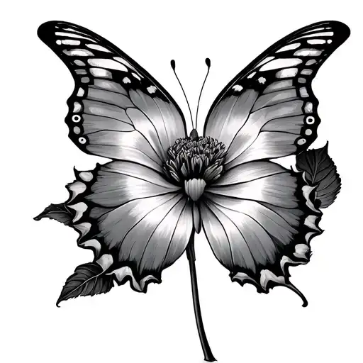 Carnation And Butterfly