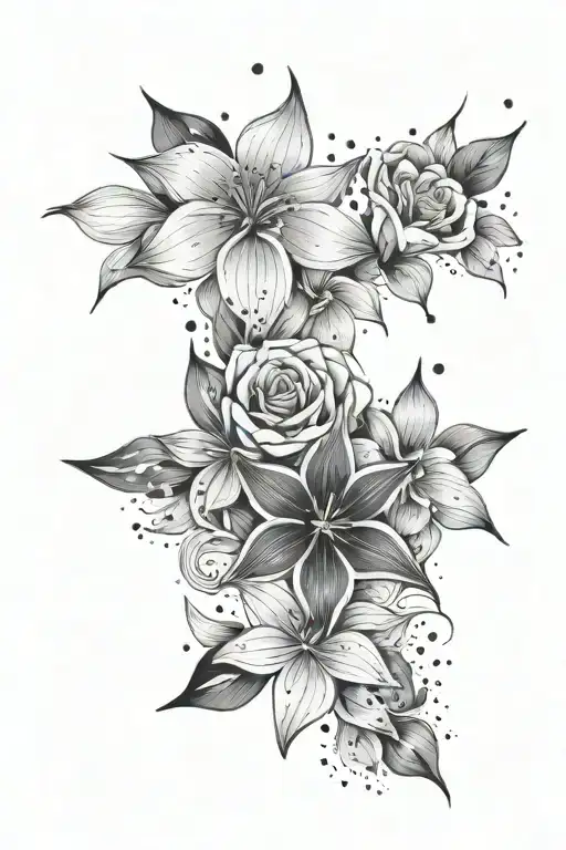 Flower With Stars Scattered