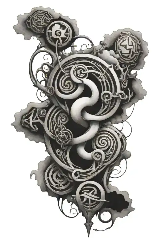 Surrealism Spiritual Symbols Intertwined