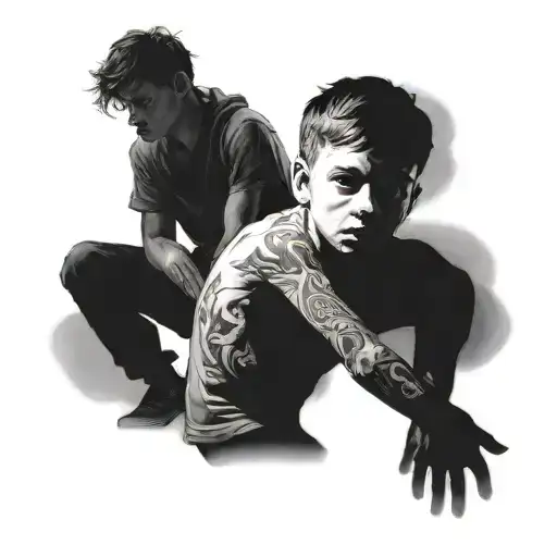 Boy With His Shadow