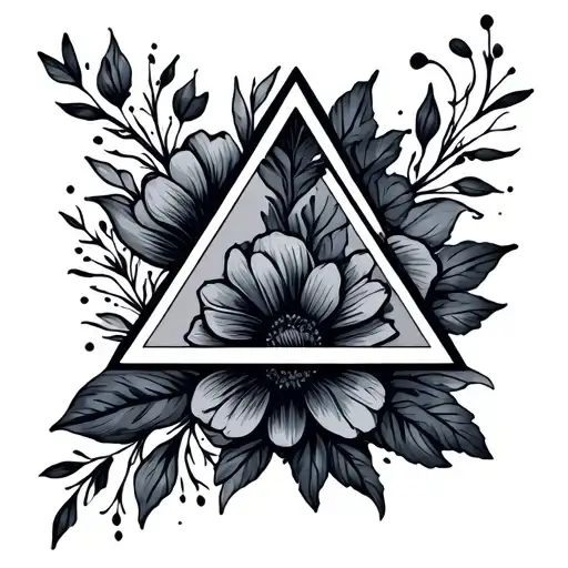 Blackout Triangle With Colored Floral