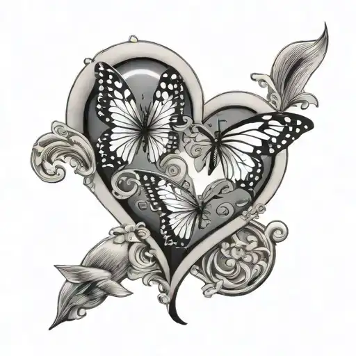 Butterfly Dolphin Forming Heart