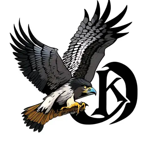 Falcon Made Of Daljit K Name Letter