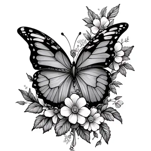 Tiara Flower Bouquet Butterfly Sleeve