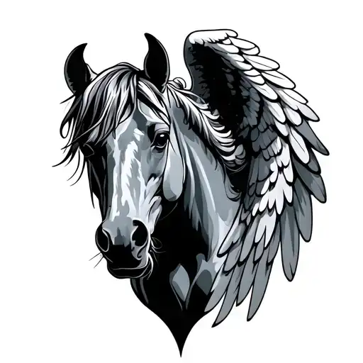 Mustang With Angel Wings